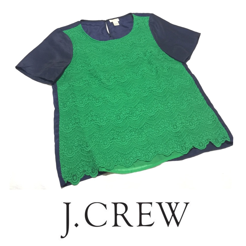 🔴JCREW Factory lace-panel tee
